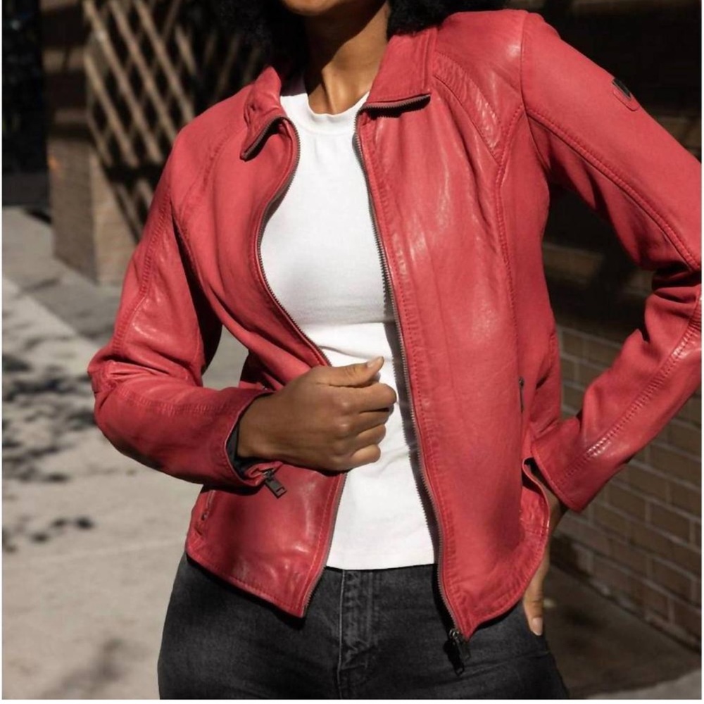 Brand New! Mauritius Else Rf Leather Jacket, Red - Retails $370
